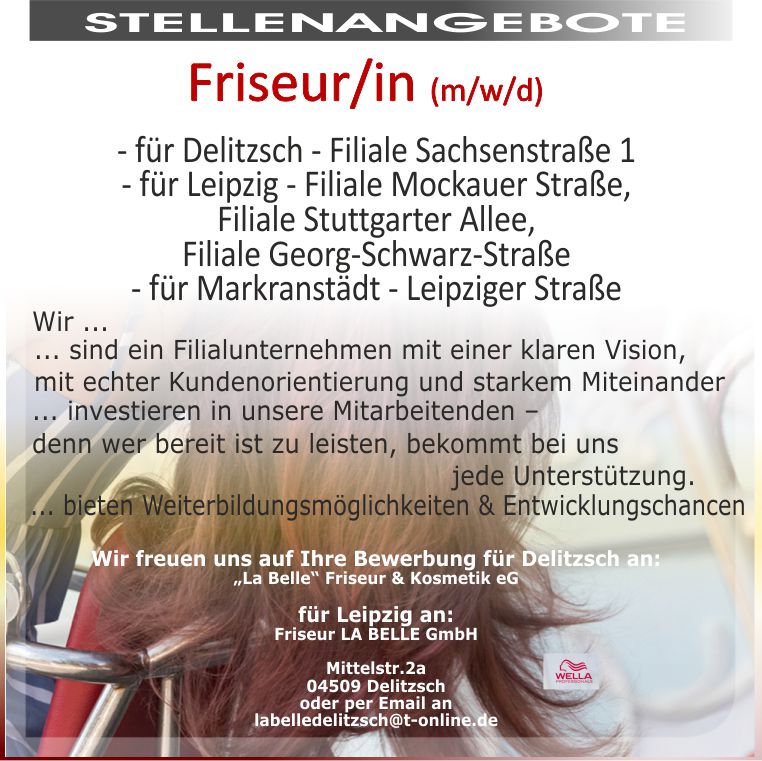 Friseur Kosmetikerin Fußpflegerin Job Stellenangebot